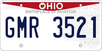 OH license plate GMR3521