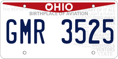 OH license plate GMR3525