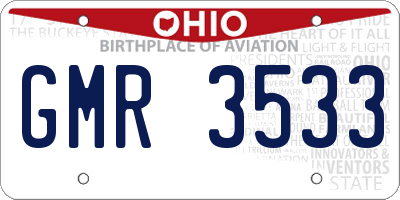 OH license plate GMR3533