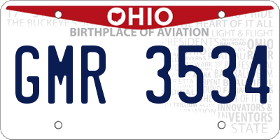 OH license plate GMR3534
