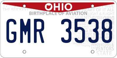OH license plate GMR3538