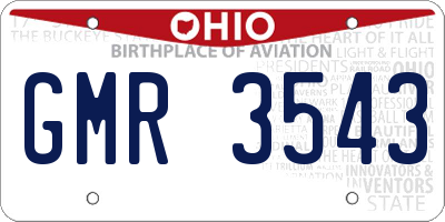 OH license plate GMR3543