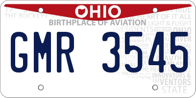 OH license plate GMR3545