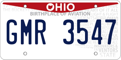 OH license plate GMR3547