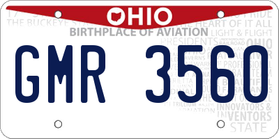 OH license plate GMR3560