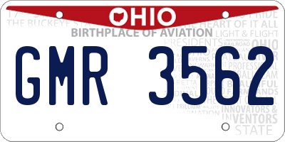 OH license plate GMR3562