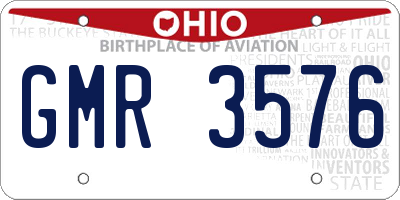OH license plate GMR3576