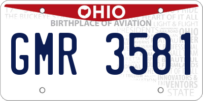OH license plate GMR3581
