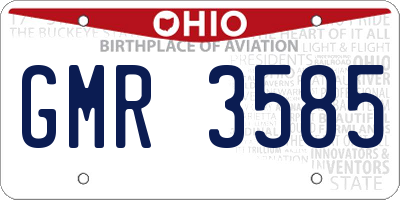 OH license plate GMR3585