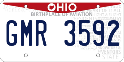OH license plate GMR3592