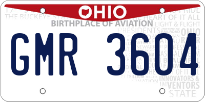 OH license plate GMR3604
