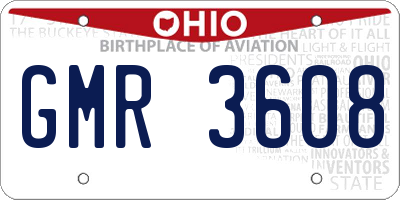 OH license plate GMR3608