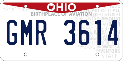 OH license plate GMR3614