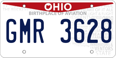 OH license plate GMR3628