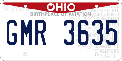 OH license plate GMR3635