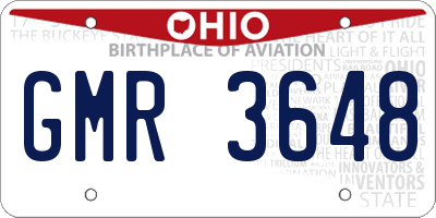 OH license plate GMR3648