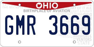 OH license plate GMR3669
