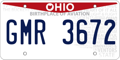 OH license plate GMR3672