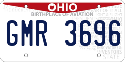 OH license plate GMR3696