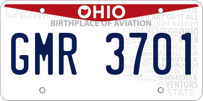 OH license plate GMR3701