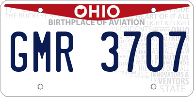 OH license plate GMR3707