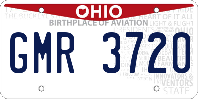 OH license plate GMR3720
