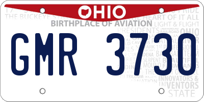 OH license plate GMR3730