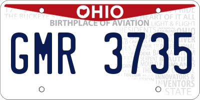 OH license plate GMR3735