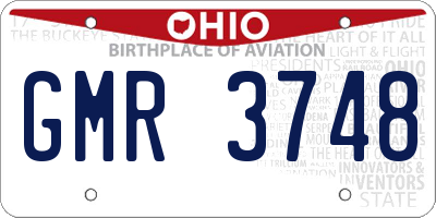 OH license plate GMR3748