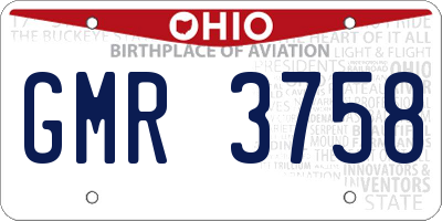 OH license plate GMR3758