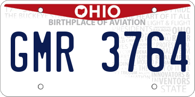OH license plate GMR3764