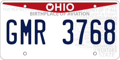 OH license plate GMR3768