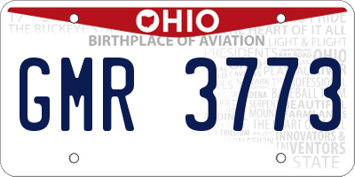 OH license plate GMR3773