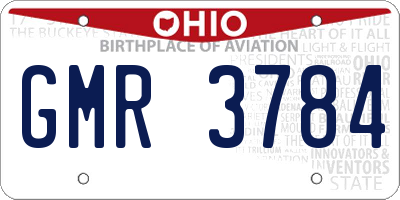 OH license plate GMR3784