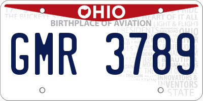 OH license plate GMR3789