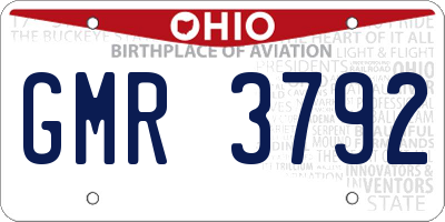 OH license plate GMR3792