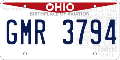 OH license plate GMR3794