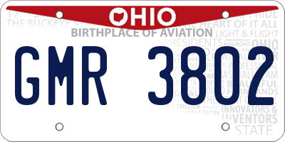 OH license plate GMR3802