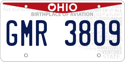 OH license plate GMR3809