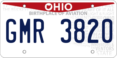 OH license plate GMR3820