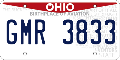 OH license plate GMR3833