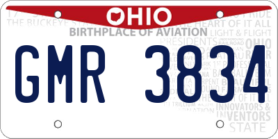 OH license plate GMR3834