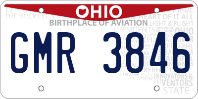 OH license plate GMR3846