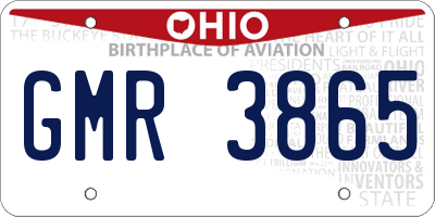 OH license plate GMR3865