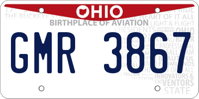 OH license plate GMR3867