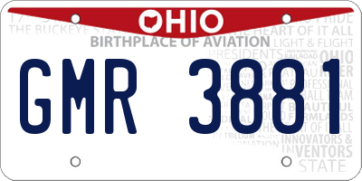 OH license plate GMR3881