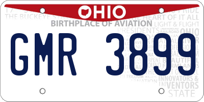 OH license plate GMR3899