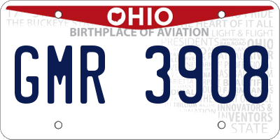 OH license plate GMR3908