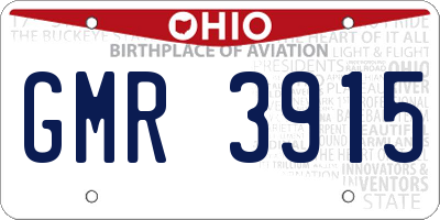 OH license plate GMR3915
