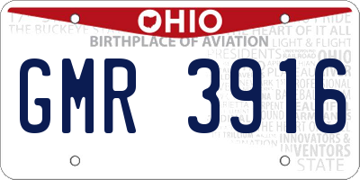 OH license plate GMR3916
